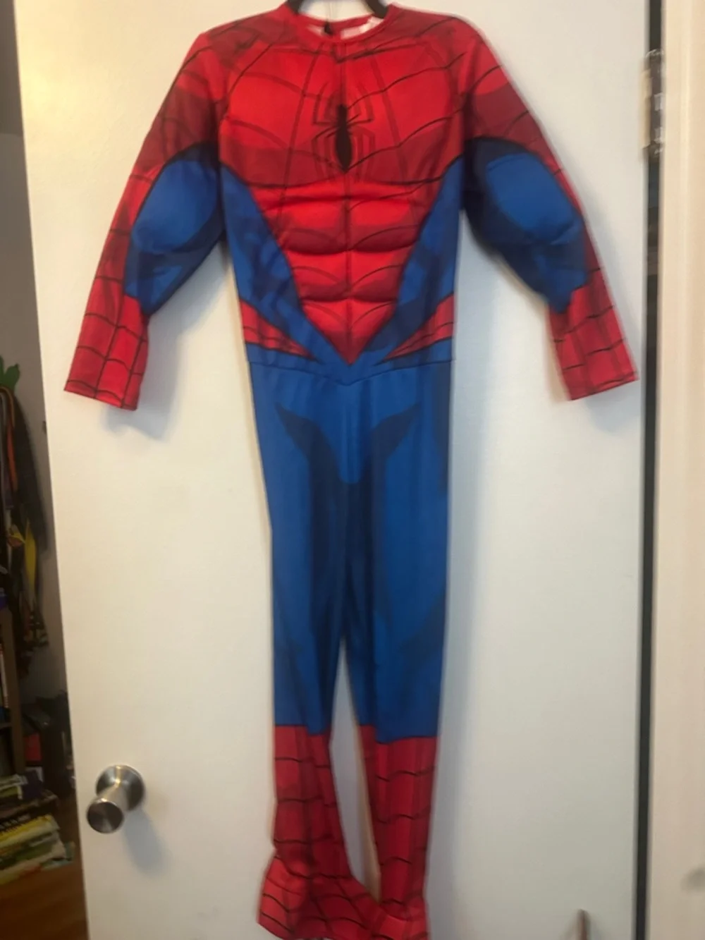 Marvel Red and Blue Spider Hero Muscle Chest Jumpsuit BRAND NEW - Picture 1 of 6